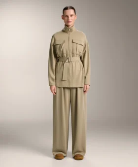 Veste longue au toucher Soft Touch en modal avec ceinture