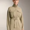 Veste longue au toucher Soft Touch en modal avec ceinture Veste longue au toucher Soft Touch en modal avec ceinture