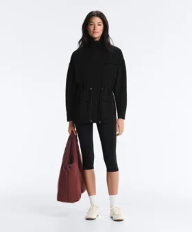 Veste longue avec poches en modal et au toucher Soft Touch