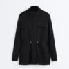Veste longue avec poches en modal et au toucher Soft Touch Veste longue avec poches en modal et au toucher Soft Touch