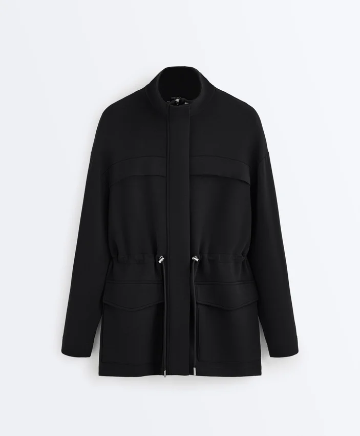 Veste longue avec poches en modal et au toucher Soft Touch Veste longue avec poches en modal et au toucher Soft Touch