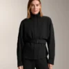 Veste longue à ceinture en modal brossé Veste longue à ceinture en modal brossé