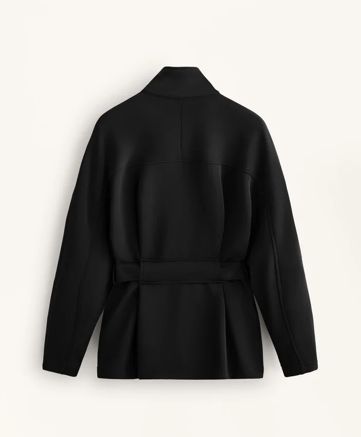 Veste longue à ceinture en modal brossé Veste longue à ceinture en modal brossé