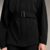 Veste longue à ceinture en modal brossé Veste longue à ceinture en modal brossé