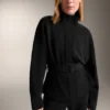 Veste longue à ceinture en modal brossé Veste longue à ceinture en modal brossé