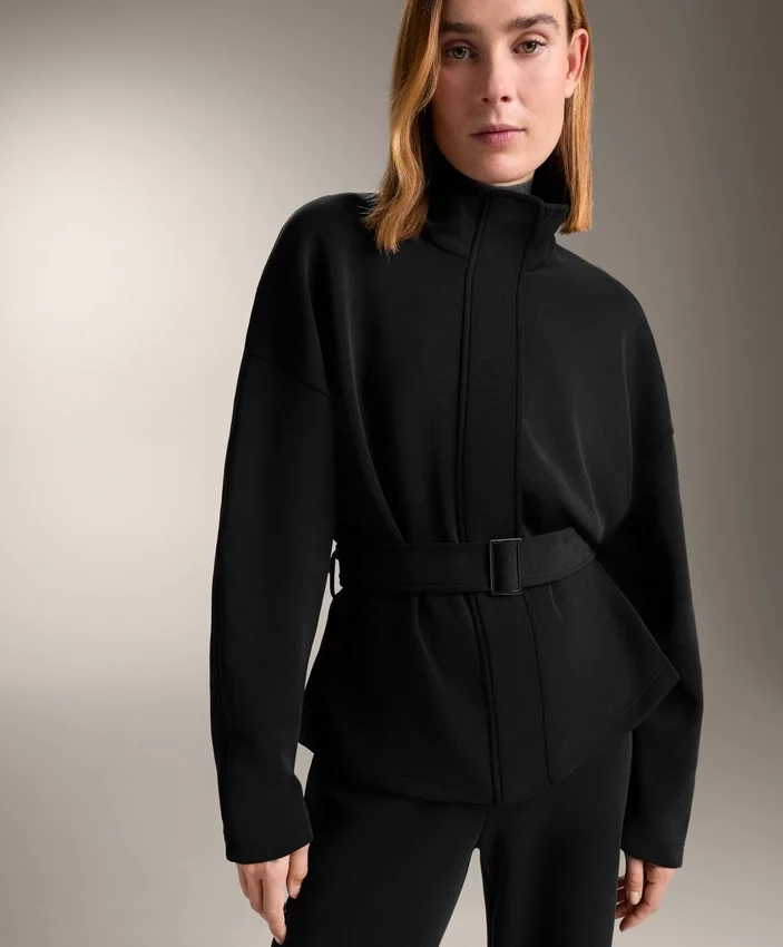 Veste longue à ceinture en modal brossé Veste longue à ceinture en modal brossé