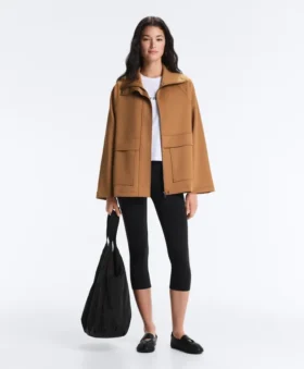 Veste longue effet néoprène
