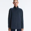 Veste longue en piqué avec passepoil en coton contrasté Veste longue en piqué avec passepoil en coton contrasté