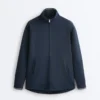 Veste longue en piqué avec passepoil en coton contrasté Veste longue en piqué avec passepoil en coton contrasté