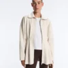 Veste longue en piqué de coton avec ceinture Veste longue en piqué de coton avec ceinture