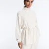 Veste longue à fines rayures avec taille ajustable et modal Soft Touch Veste longue à fines rayures avec taille ajustable et modal Soft Touch