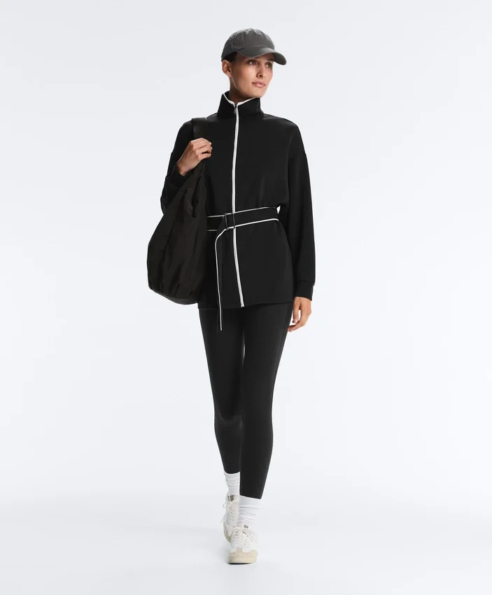 Veste longue à passepoils en modal Soft Touch Veste longue à passepoils en modal Soft Touch