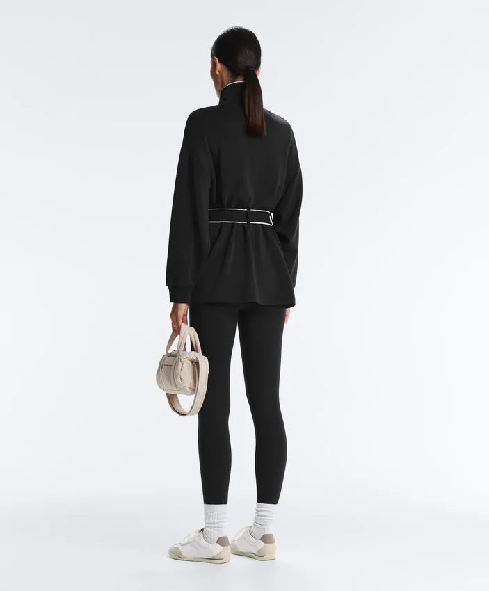 Veste longue à passepoils en modal Soft Touch Veste longue à passepoils en modal Soft Touch