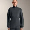Veste longue à rayures asymétriques en modal Veste longue à rayures asymétriques en modal