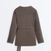 Veste longue à rayures asymétriques en modal Veste longue à rayures asymétriques en modal
