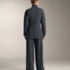 Veste longue à rayures asymétriques en modal Veste longue à rayures asymétriques en modal
