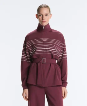 Veste longue à rayures marinières en modal Soft Touch