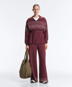 Veste longue à rayures marinières en modal Soft Touch