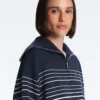 Veste longue à rayures marinières en modal Soft Touch Veste longue à rayures marinières en modal Soft Touch