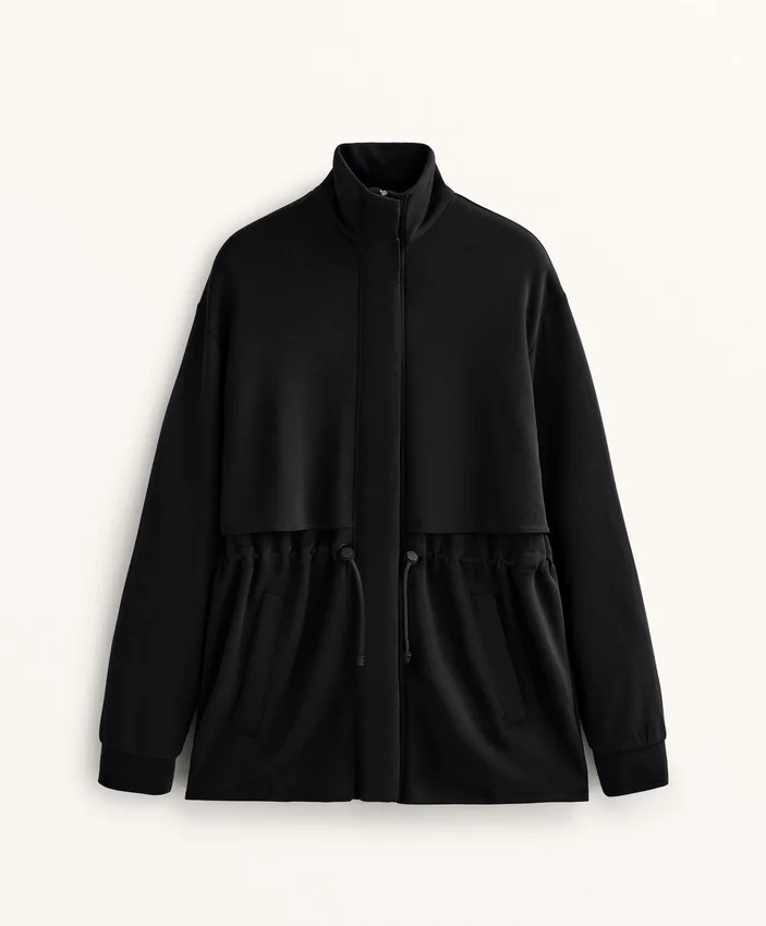 Veste longue Soft Touch avec modal et poches Veste longue Soft Touch avec modal et poches
