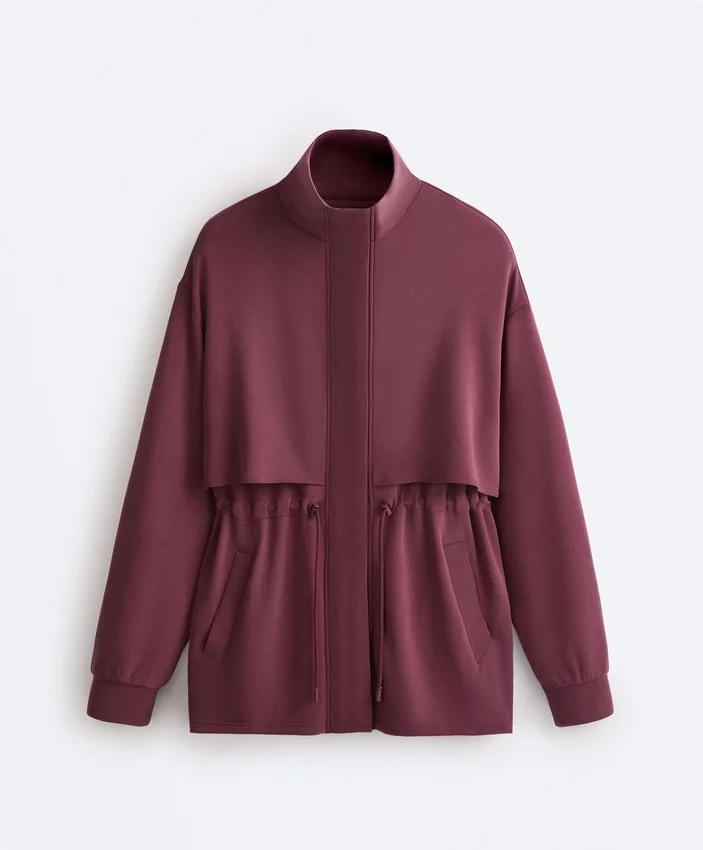Veste longue Soft Touch avec modal et poches Veste longue Soft Touch avec modal et poches