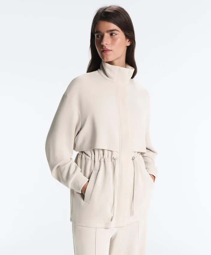 Veste longue Soft Touch avec modal et poches Veste longue Soft Touch avec modal et poches