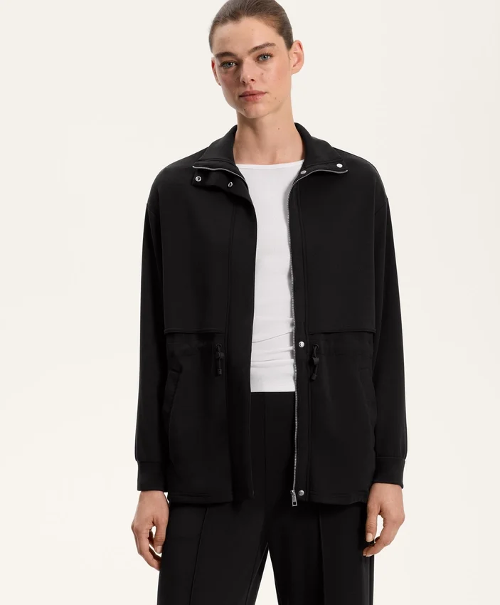 Veste longue Soft Touch avec modal et poches Veste longue Soft Touch avec modal et poches