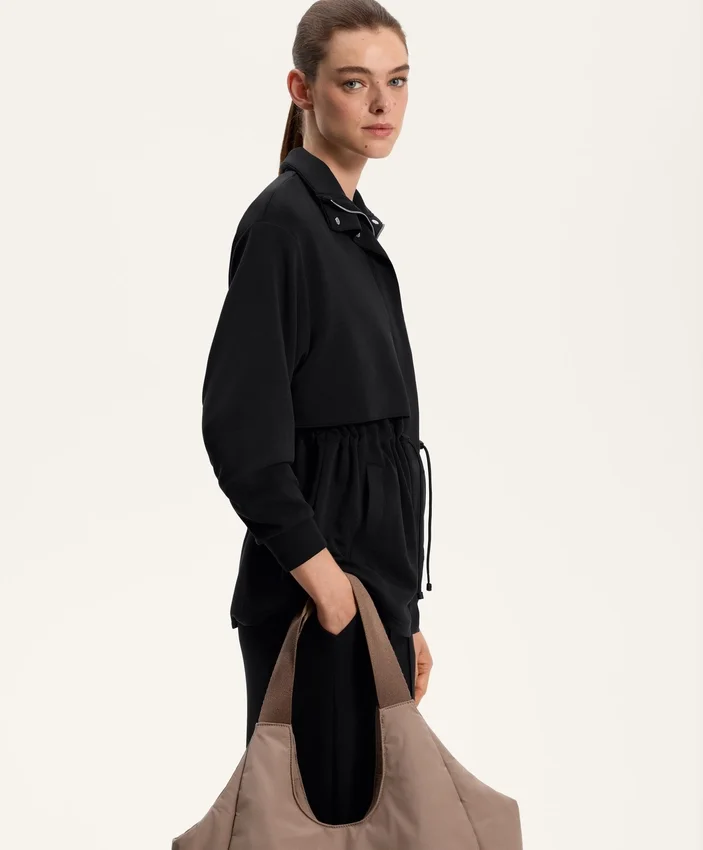 Veste longue Soft Touch avec modal et poches Veste longue Soft Touch avec modal et poches