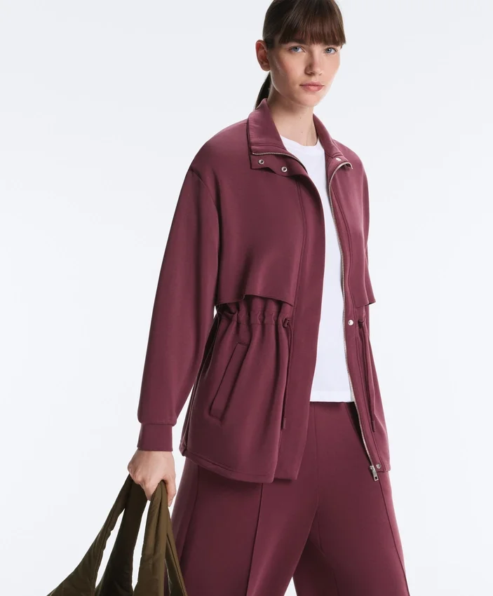 Veste longue Soft Touch avec modal et poches Veste longue Soft Touch avec modal et poches