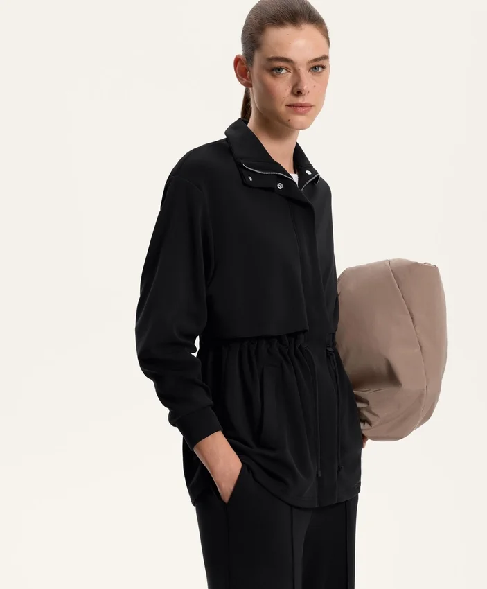 Veste longue Soft Touch avec modal et poches Veste longue Soft Touch avec modal et poches