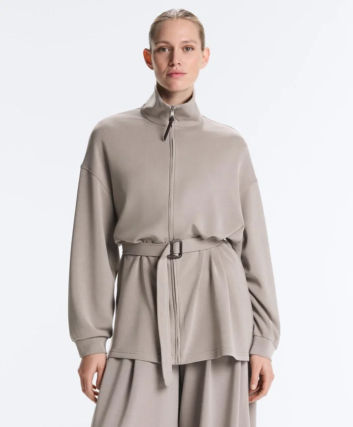 Veste longue style corset avec ceinture en modal Soft Touch Veste longue style corset avec ceinture en modal Soft Touch