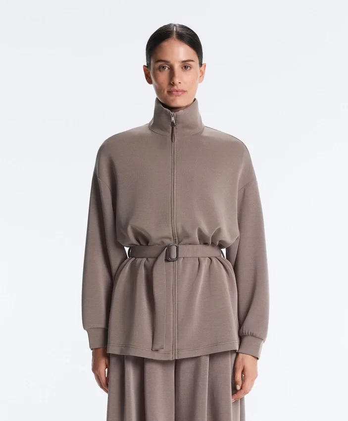 Veste longue style corset avec ceinture en modal Soft Touch Veste longue style corset avec ceinture en modal Soft Touch