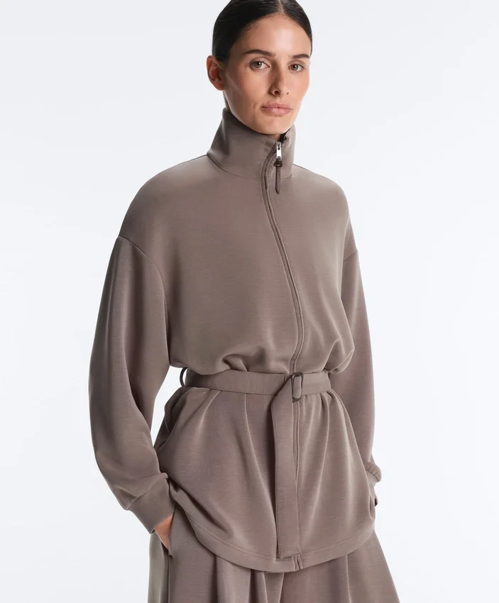 Veste longue style corset avec ceinture en modal Soft Touch Veste longue style corset avec ceinture en modal Soft Touch