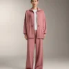 Veste longue à taille ajustable et texture rayée