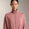 Veste longue à taille ajustable et texture rayée