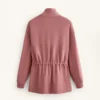 Veste longue à taille ajustable et texture rayée