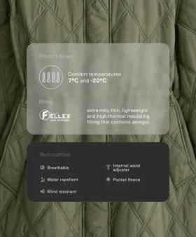 Veste matelassée en Fellex® Aerogel déperlante