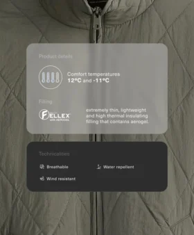Veste matelassée en Fellex® Aerogel déperlante