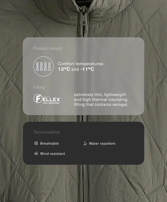 Veste matelassée en Fellex® Aerogel déperlante Veste matelassée en Fellex® Aerogel déperlante