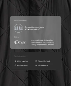 Veste matelassée en Fellex® Aerogel déperlante