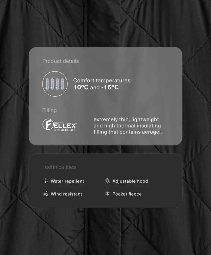 Veste matelassée en Fellex® Aerogel déperlante Veste matelassée en Fellex® Aerogel déperlante