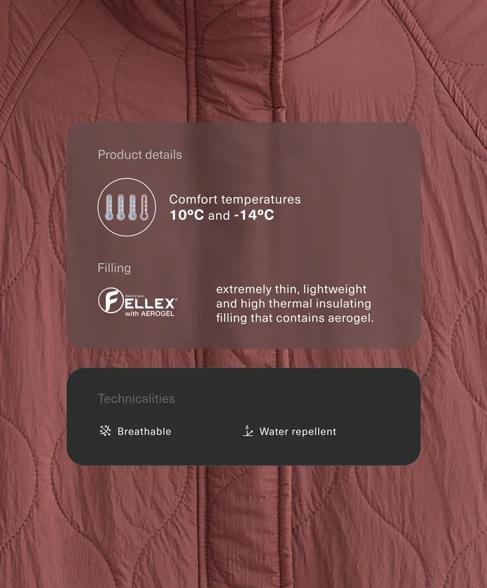 Veste matelassée en Fellex® Aerogel déperlante Veste matelassée en Fellex® Aerogel déperlante