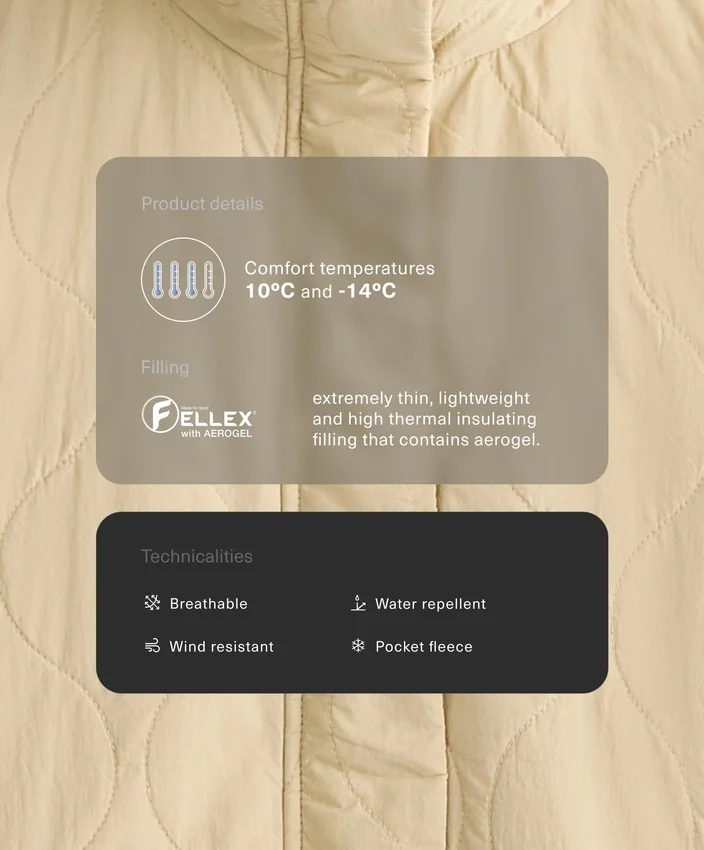 Veste matelassée en Fellex® Aerogel déperlante Veste matelassée en Fellex® Aerogel déperlante