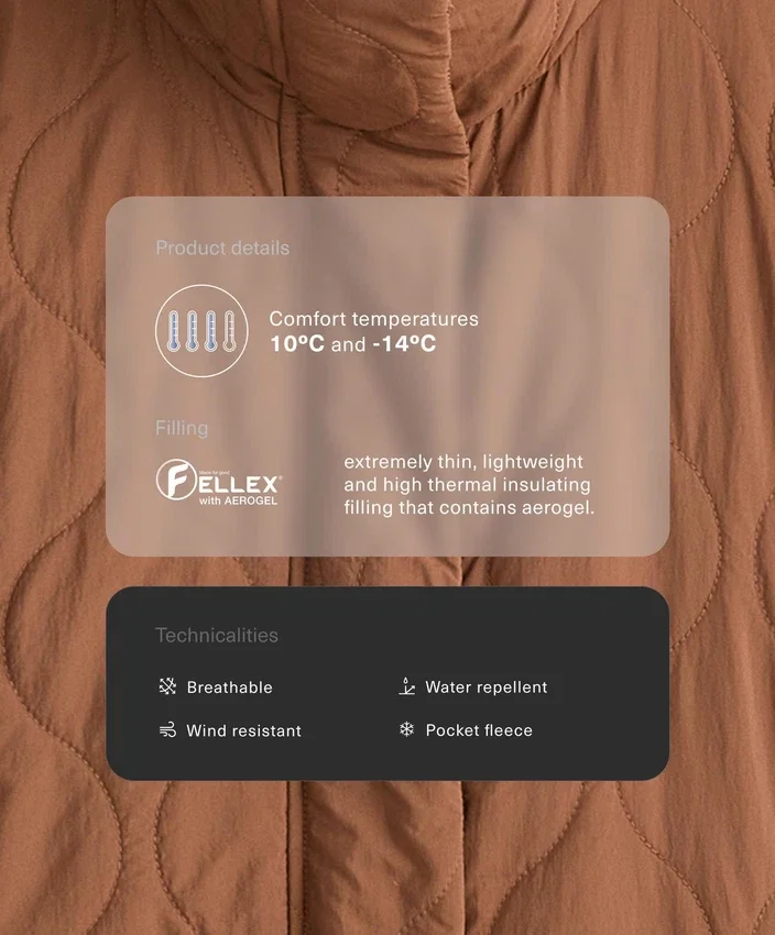 Veste matelassée en Fellex® Aerogel déperlante Veste matelassée en Fellex® Aerogel déperlante