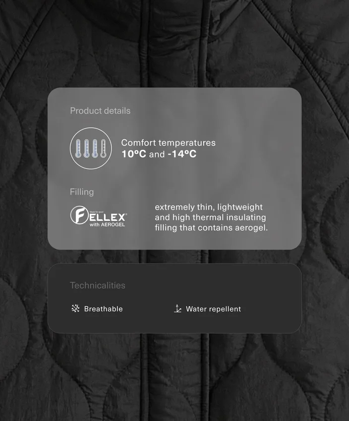Veste matelassée en Fellex® Aerogel déperlante Veste matelassée en Fellex® Aerogel déperlante