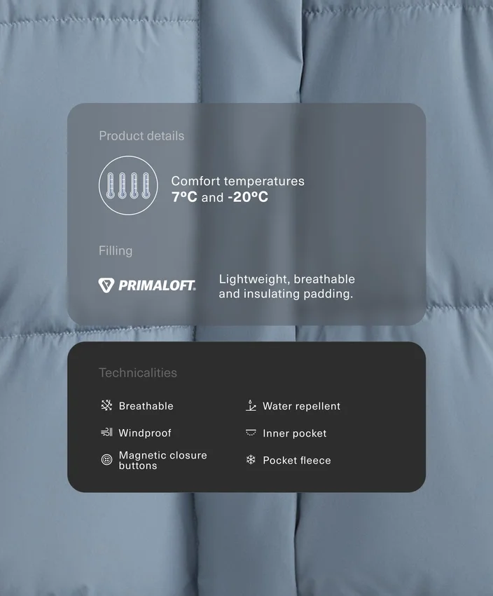 Veste matelassée hydrofuge Primaloft® Veste matelassée hydrofuge Primaloft®