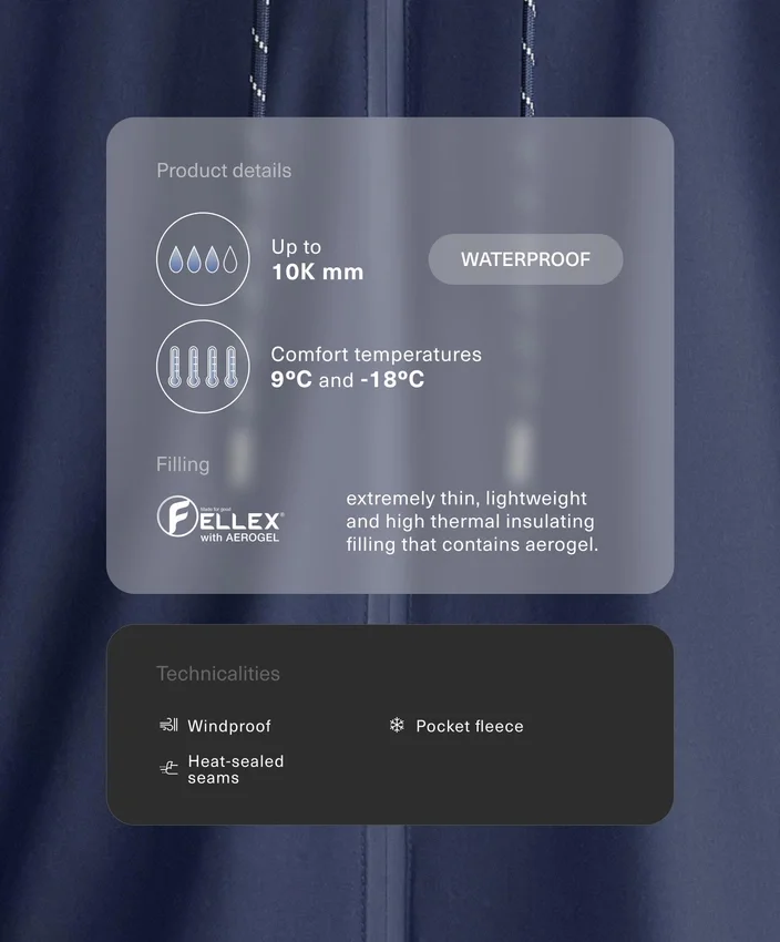 Veste matelassée imperméable Fellex® Aerogel 10K Veste matelassée imperméable Fellex® Aerogel 10K