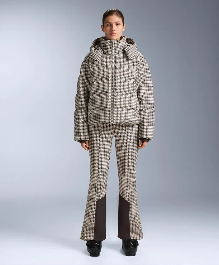 Pantalon de ski stretch évasé à taille haute, imprimé et résistant à l’eau Pantalon de ski stretch évasé à taille haute, imprimé et résistant à l’eau