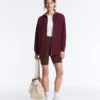 Veste oversize à capuche en piqué de coton