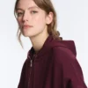 Veste oversize à capuche en piqué de coton